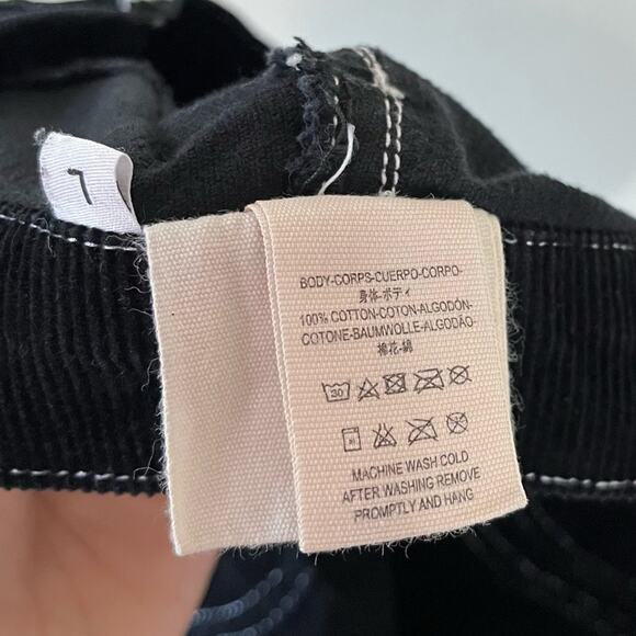 Lykke Wullf Cowboy Corduroy High Rise Retro Tapered Cropped Pant Black Large - Picture 9 of 9